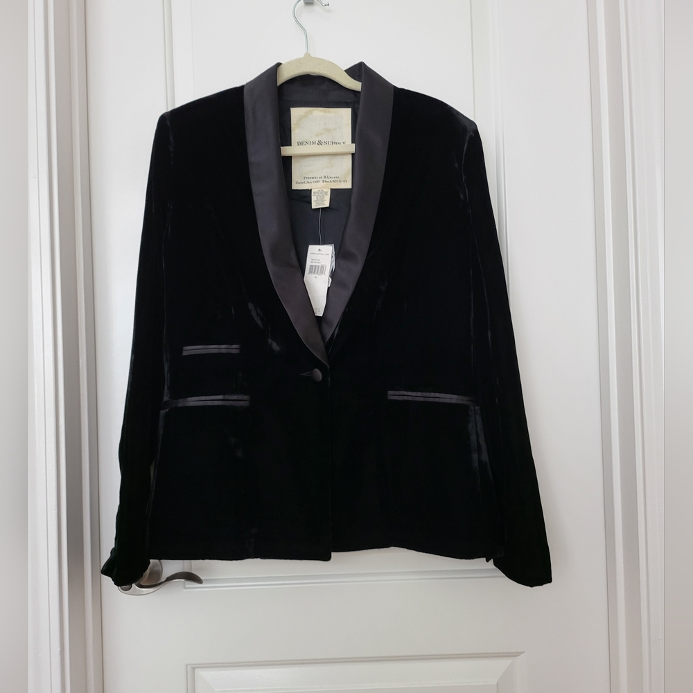 Denim & Supply Ralph Lauren Velvet Black Blazer XL.